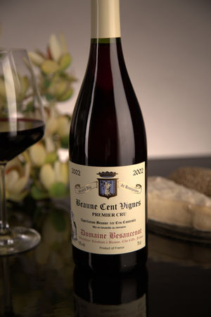 French Red Burgundy Wine, Domaine Besancenot 2002 Beaune Premier Cru Cent Vignes