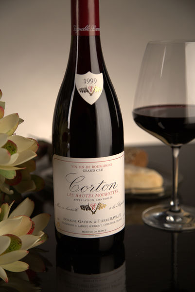 French Red Burgundy Wine, Domaine Gaston & Pierre Ravaut 1999 Corton Hautes Mourottes