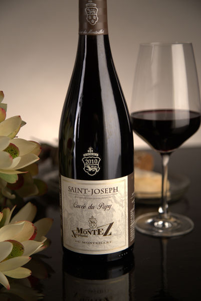 French Red Rhone Wine, Domaine du Monteillet 2010 Saint-Joseph Cuvée Papy