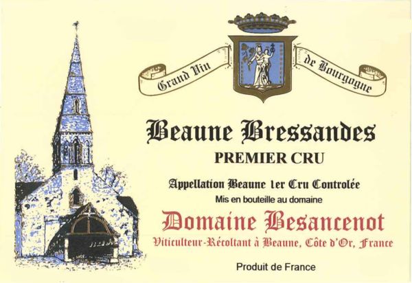 French Red Burgundy Wine, Domaine Besancenot 1997 Beaune Premier Cru Bressandes