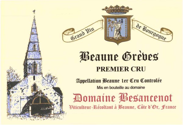 French Red Burgundy Wine, Domaine Besancenot 2010 Beaune Premier Cru Greves