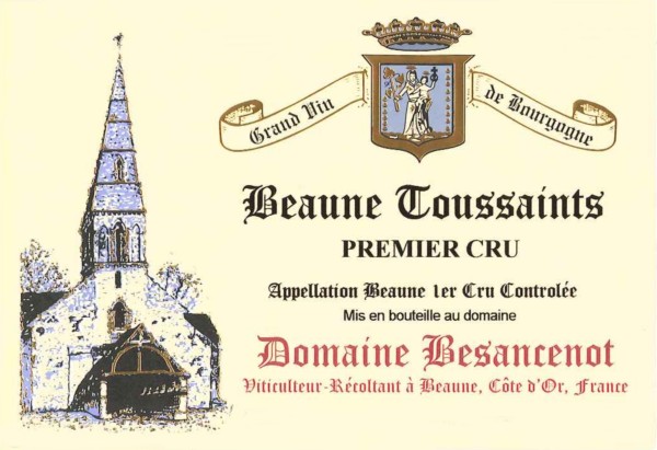 French Red Burgundy Wine, Domaine Besancenot 1998 Beaune Premier Cru Toussaints