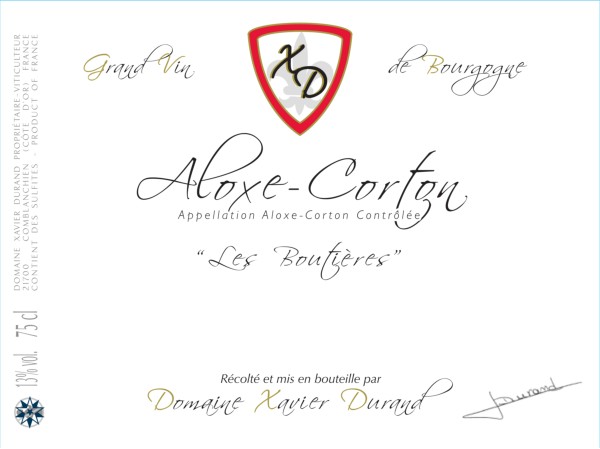 French Red Burgundy Wine, Domaine Xavier Durand 2012 Aloxe-Corton Les Boutières