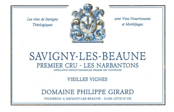 French Red Burgundy Wine, Domaine Philippe Girard 2012 Savigny-les-Beaune Premier Cru Les Narbantons