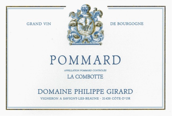 French Red Burgundy Wine, Domaine Philippe Girard 2012 Pommard La Combotte