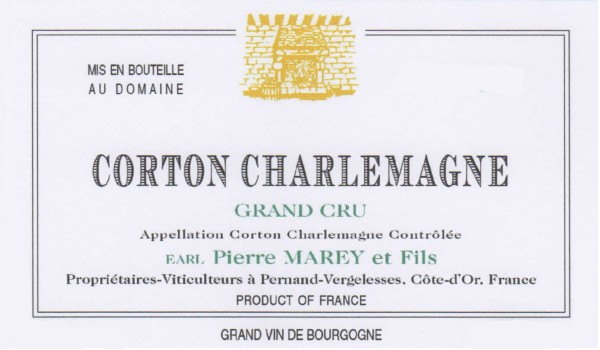 French White Burgundy Wine, Domaine Pierre Marey et Fils 2011 Corton-Charlemagne
