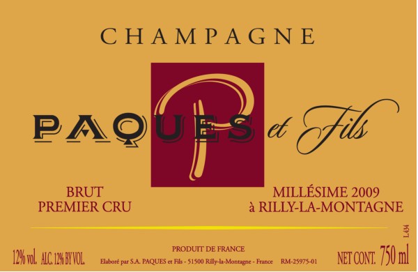 French Champagne, Champagne Paques et Fils 2009 Champagne Carte Rouge