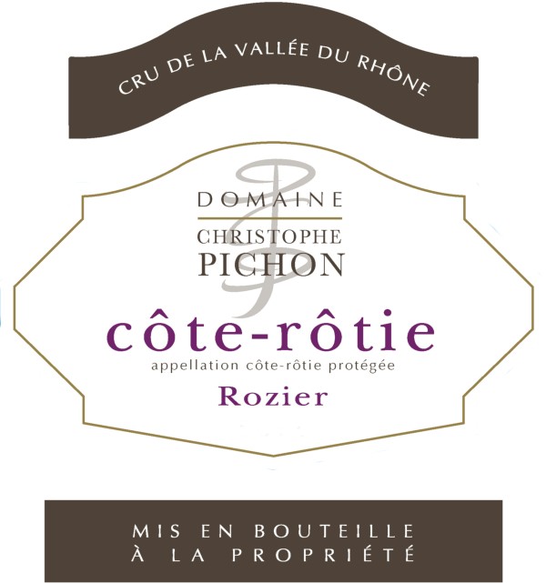 French Red Rhone Wine, Domaine Christophe Pichon 2012 Côte-Rôtie Rozier