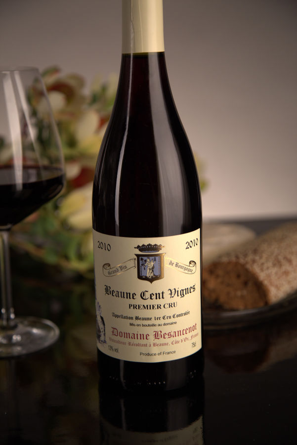 French Red Burgundy Wine, Domaine Besancenot 2010 Beaune Premier Cru Cent Vignes
