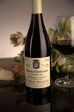 French Red Burgundy Wine, Domaine Besancenot 2011 Beaune Premier Cru Toussaints