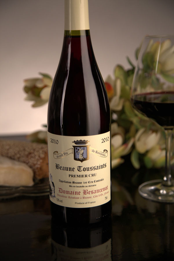 French Red Burgundy Wine, Domaine Besancenot 2010 Beaune Premier Cru Toussaints