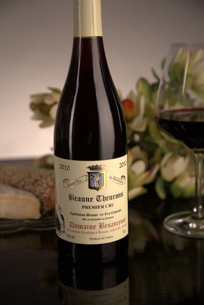 French Red Burgundy Wine, Domaine Besancenot 2010 Beaune Premier Cru Theurons