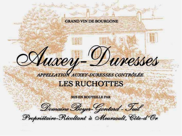 French White Burgundy Wine, Domaine Boyer-Gontard 2011 Auxey-Duresses Les Ruchottes
