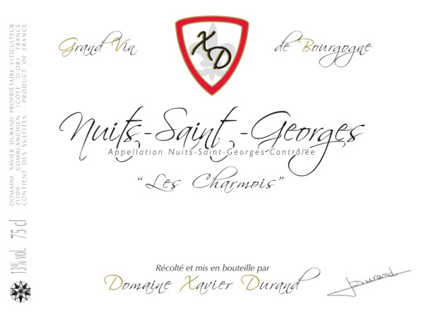 French Red Burgundy Wine, Domaine Xavier Durand 2012 Nuits-Saint-Georges Les Charmois