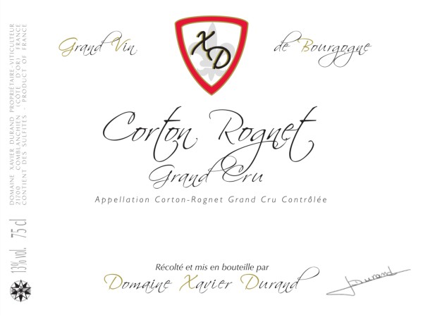 French Red Burgundy Wine, Domaine Xavier Durand 2010 Corton Rognet