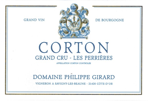 French Red Burgundy Wine, Domaine Philippe Girard 2011 Corton Perrieres