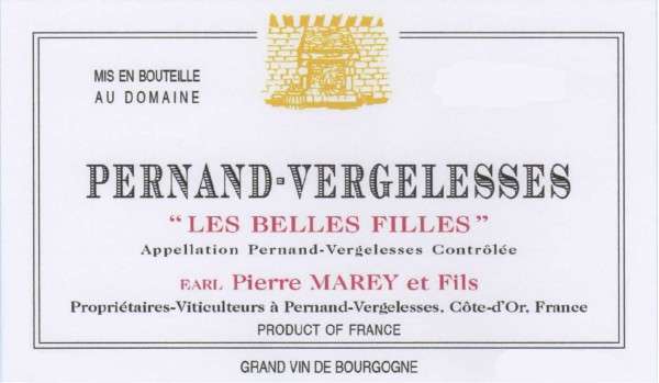 French Red Burgundy Wine, Domaine Pierre Marey et Fils 2011 Pernand-Vergelesses Les Belles Filles