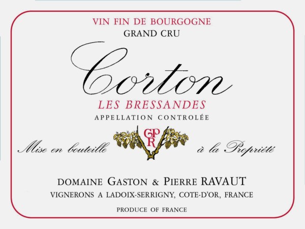French Red Burgundy Wine, Domaine Gaston & Pierre Ravaut 2002 Corton Bressandes